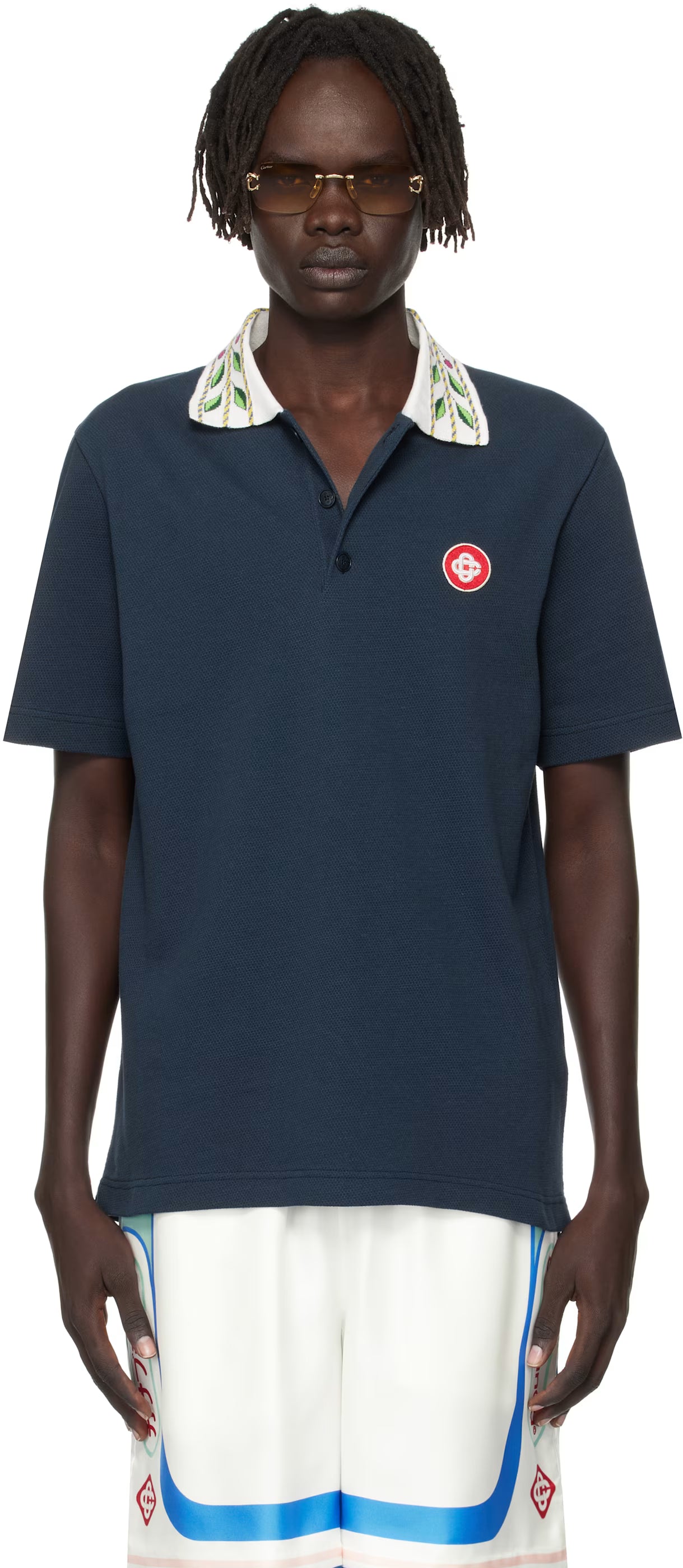 Navy Classic Laurel Pique Polo