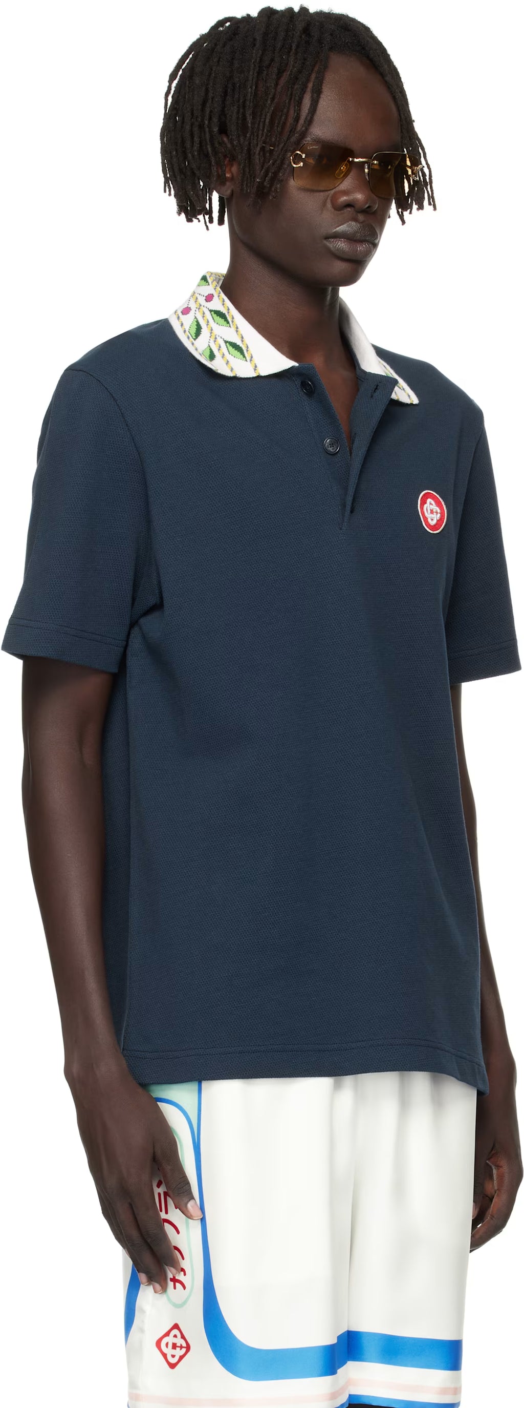 Navy Classic Laurel Pique Polo