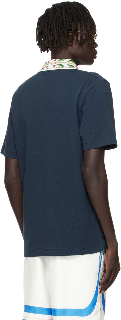 Navy Classic Laurel Pique Polo
