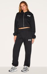 PRETTYLITTLETHING Black Oversized Cuffed Joggers