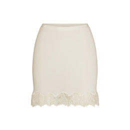 Rib Knit Lace Mini Skirt