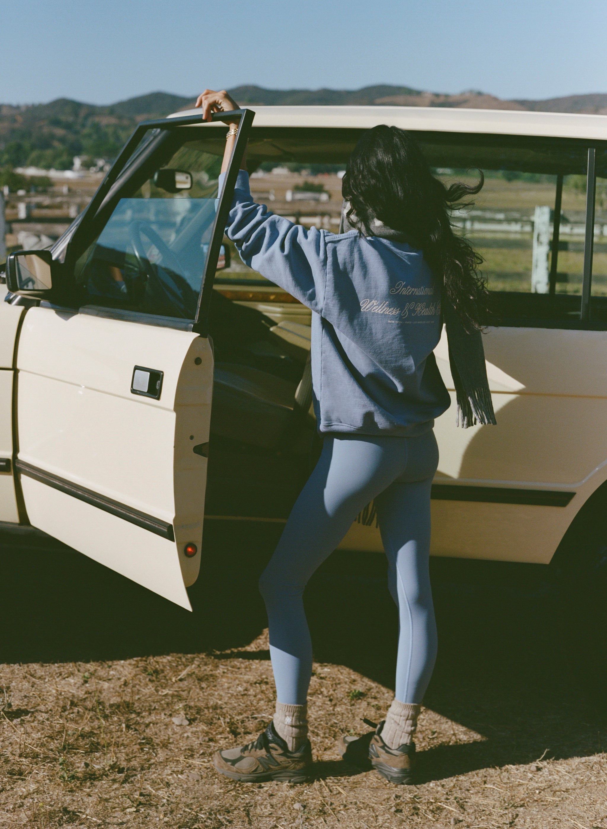 Serif Logo Legging - Colony Blue/White