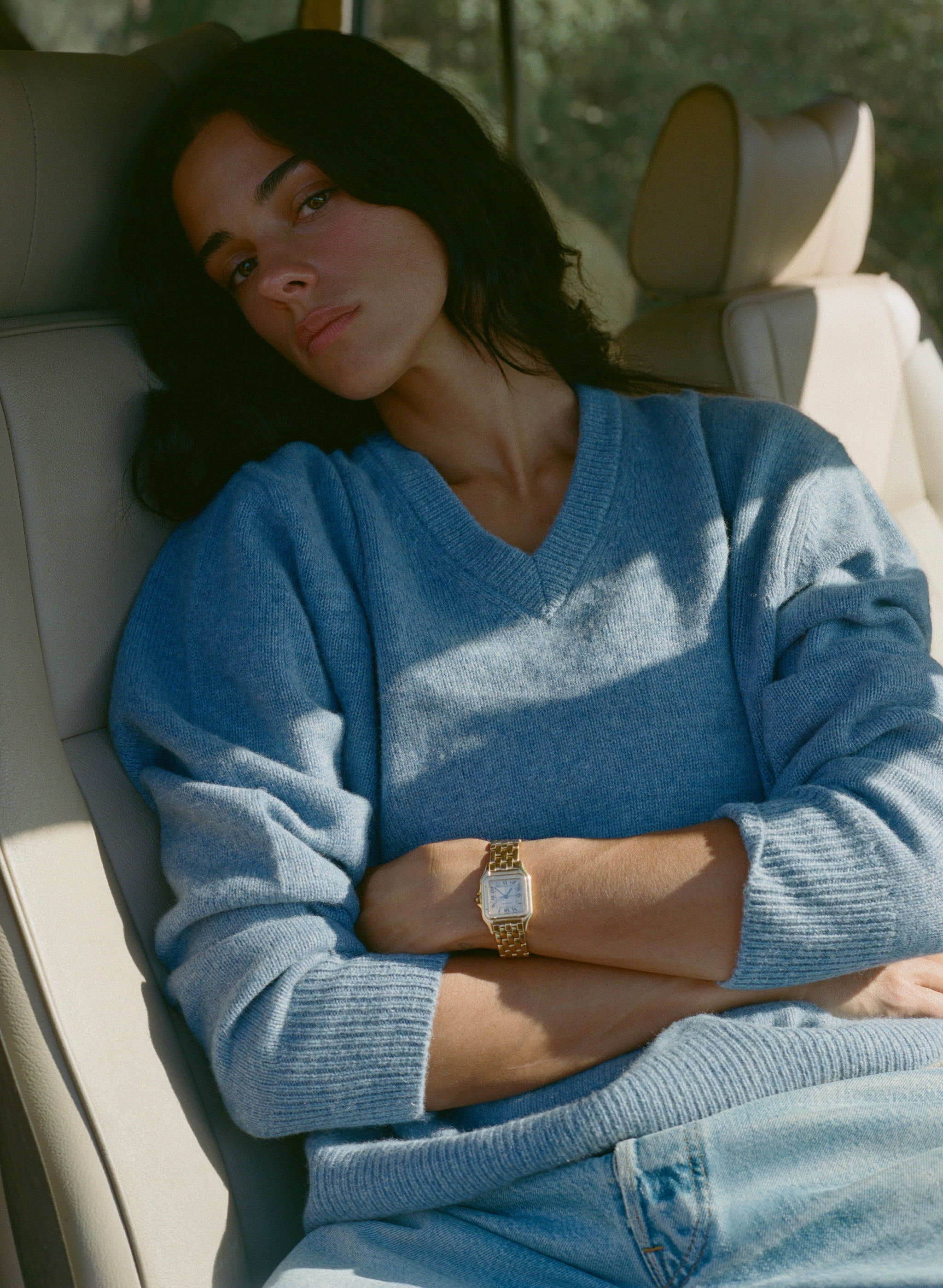 SRC Cashmere V-Neck Sweater - Colony Blue