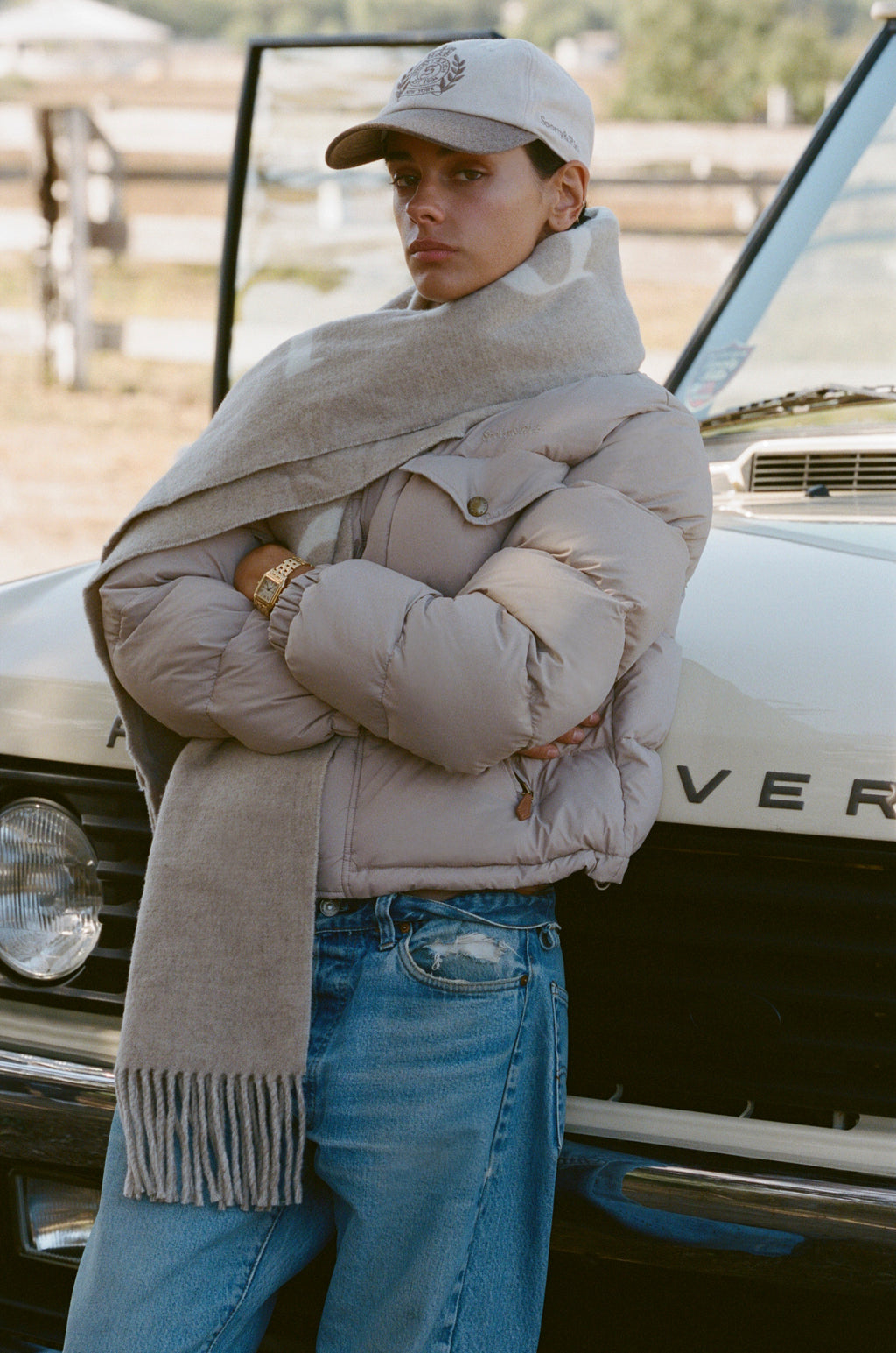 Big Serif Scarf - Ecru