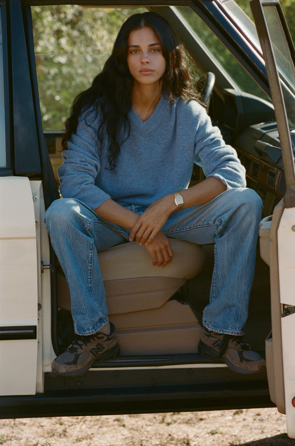 SRC Cashmere V-Neck Sweater - Colony Blue