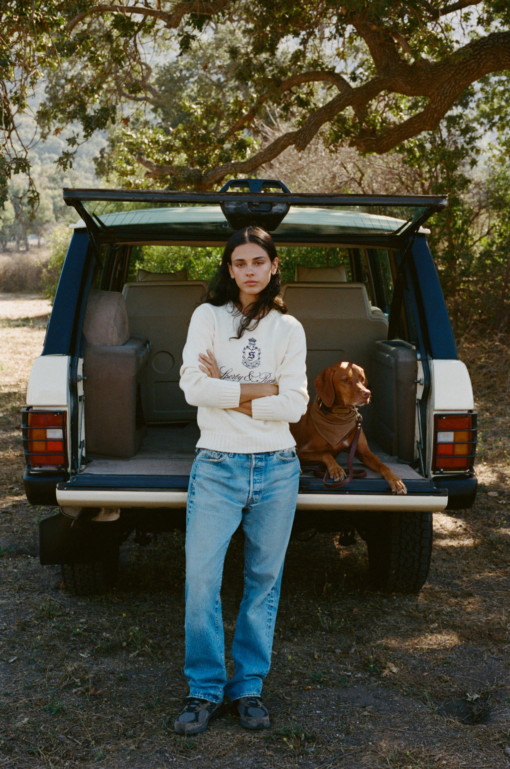 Vendome Knitted Sweater - Ecru/Navy