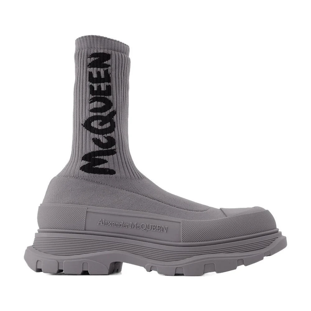 Men's Grey Tread Slick Band Slip-On Sneakers – Made in Italy