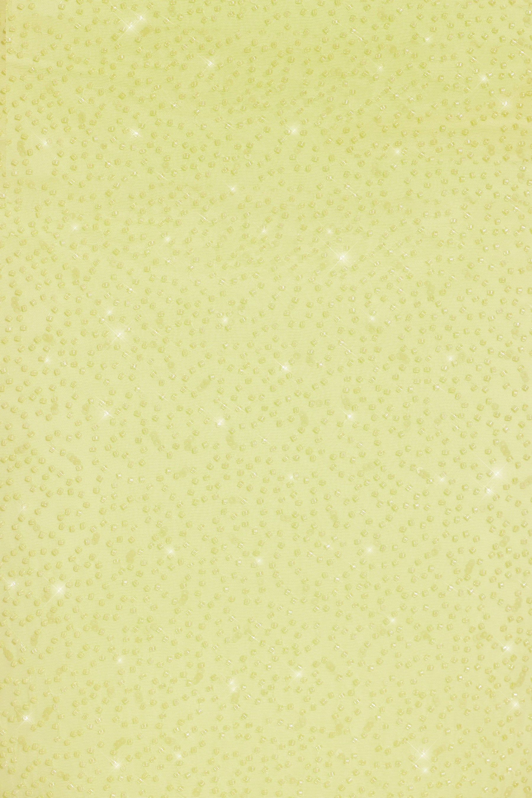 Embellished Side Split Maxi Skirt in Lime Green