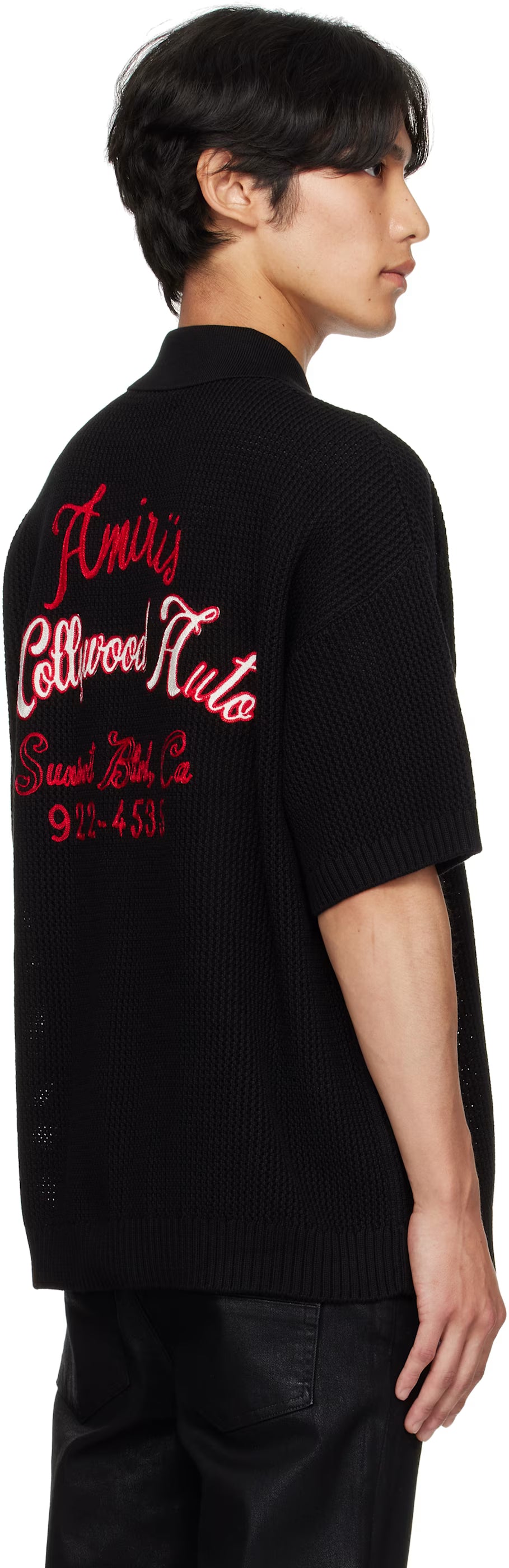 Black 'Hollywood Auto' Mesh Shirt