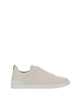 Zegna Men’s Suede Leather Slip-On Sneakers – Lightweight Flat Sole & Logo Insole | Italian Luxury