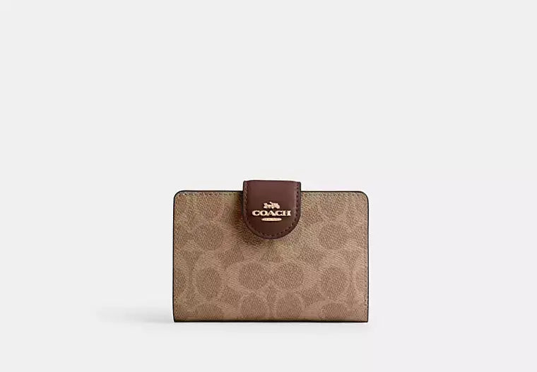 Coach Medium Corner Zip Wallet In Signature Canvas - Wallets | Shop From The Mirage