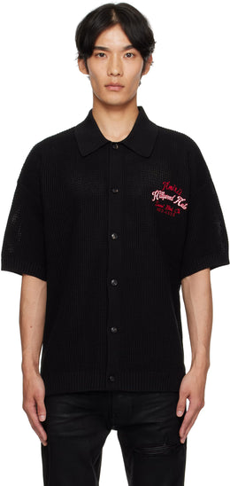 Black 'Hollywood Auto' Mesh Shirt