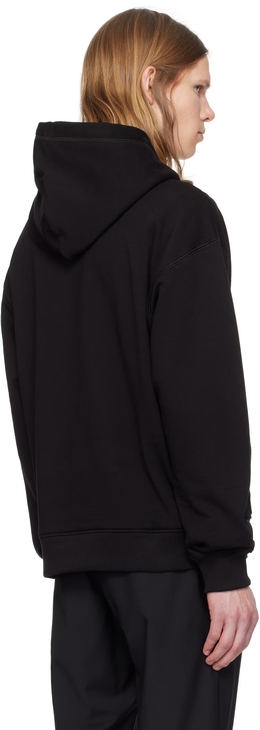 Dolce&Gabbana Black Jersey Branded Tag Hoodie