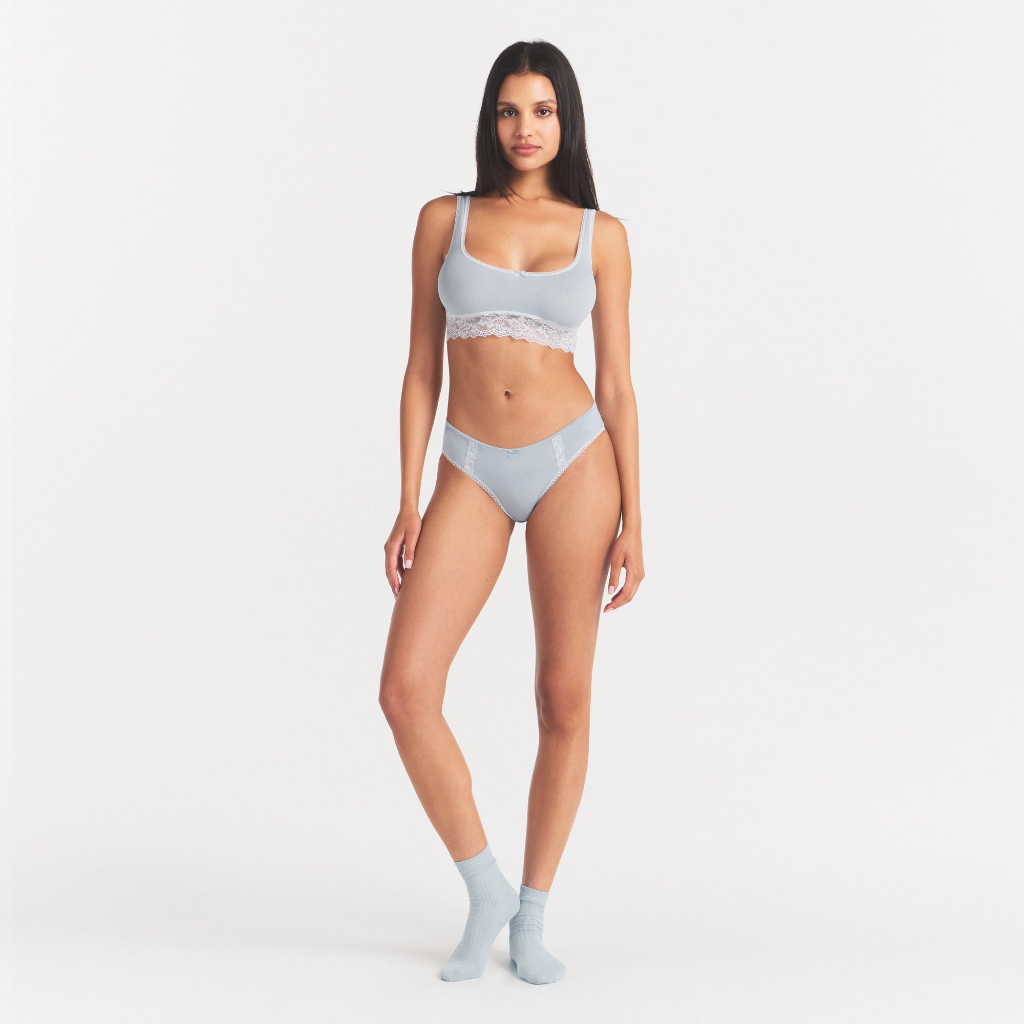 Lightweight Cotton Lace Scoop Bralette