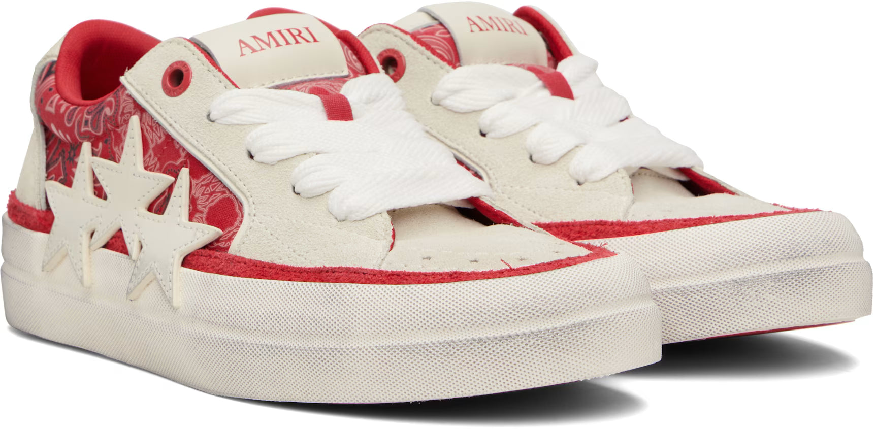 AMIRI Red & White Bandana Sunset Skate Sneakers