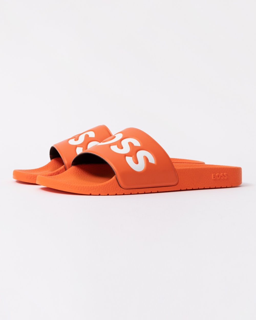 BOSS Orange Aryeh Mens Italian-Made Slides with Large Logo Detail