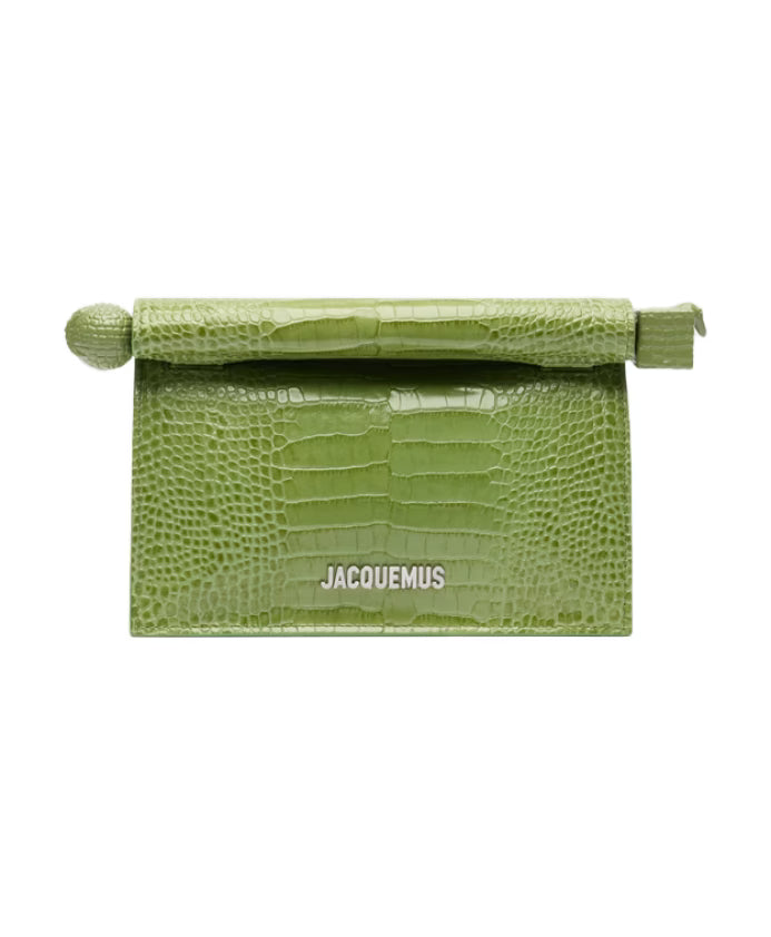 Green Shiny Crocodile Leather Shoulder Bag