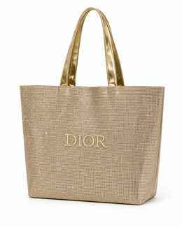 DIOR BEAUTY HOLIDAY GLITTER CHRISTMAS 2025 GIFT TOTE BAG - GOLD LARGE