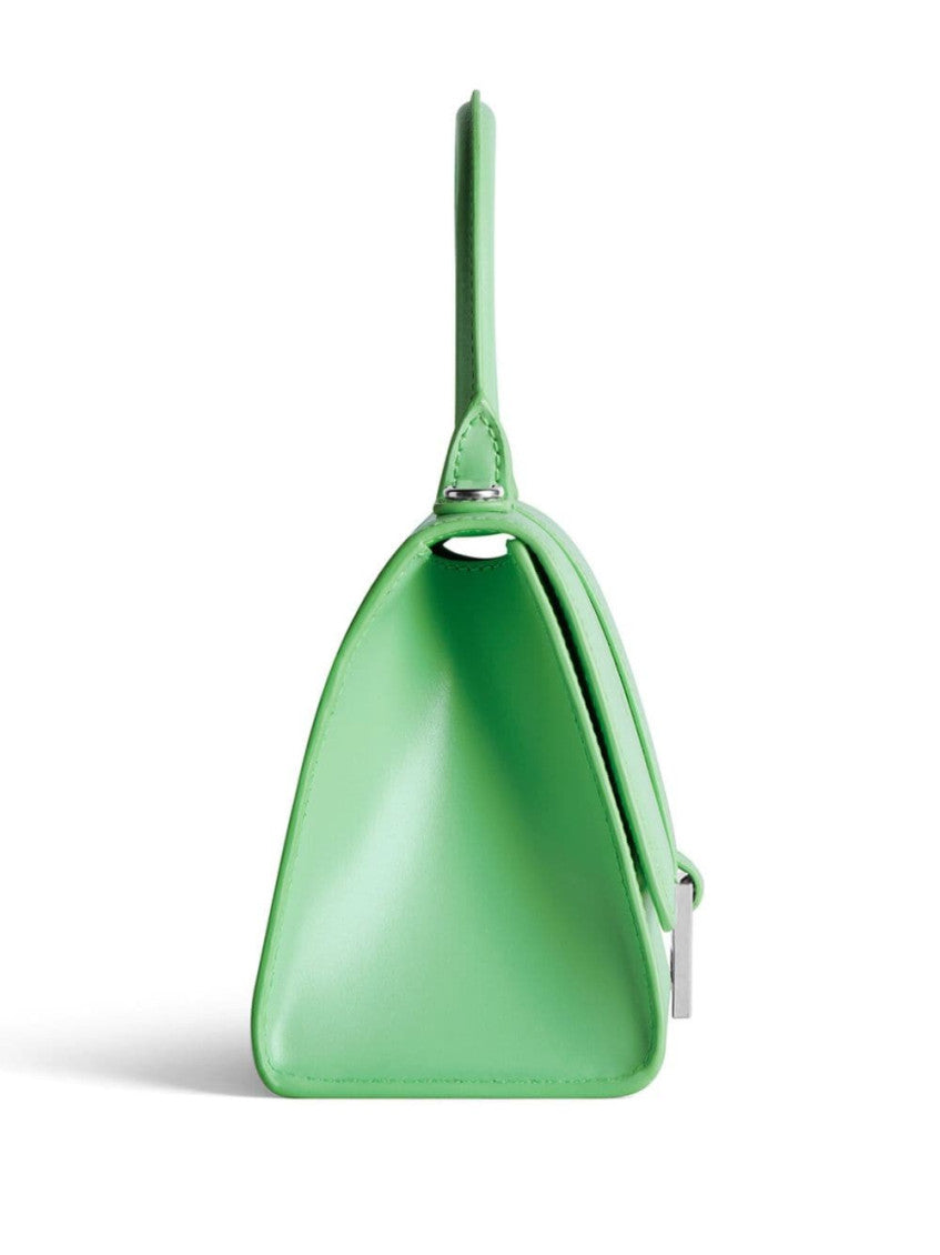 Green Hourglass Small Leather Handbag