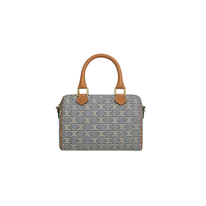 CELINE SMALL BOSTON IN TRIOMPHE JACQUARD AND CALFSKIN