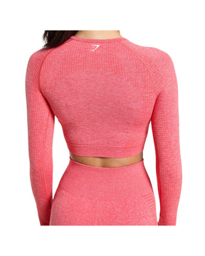 Gymshark Vital Crop Top Coral Red Marl