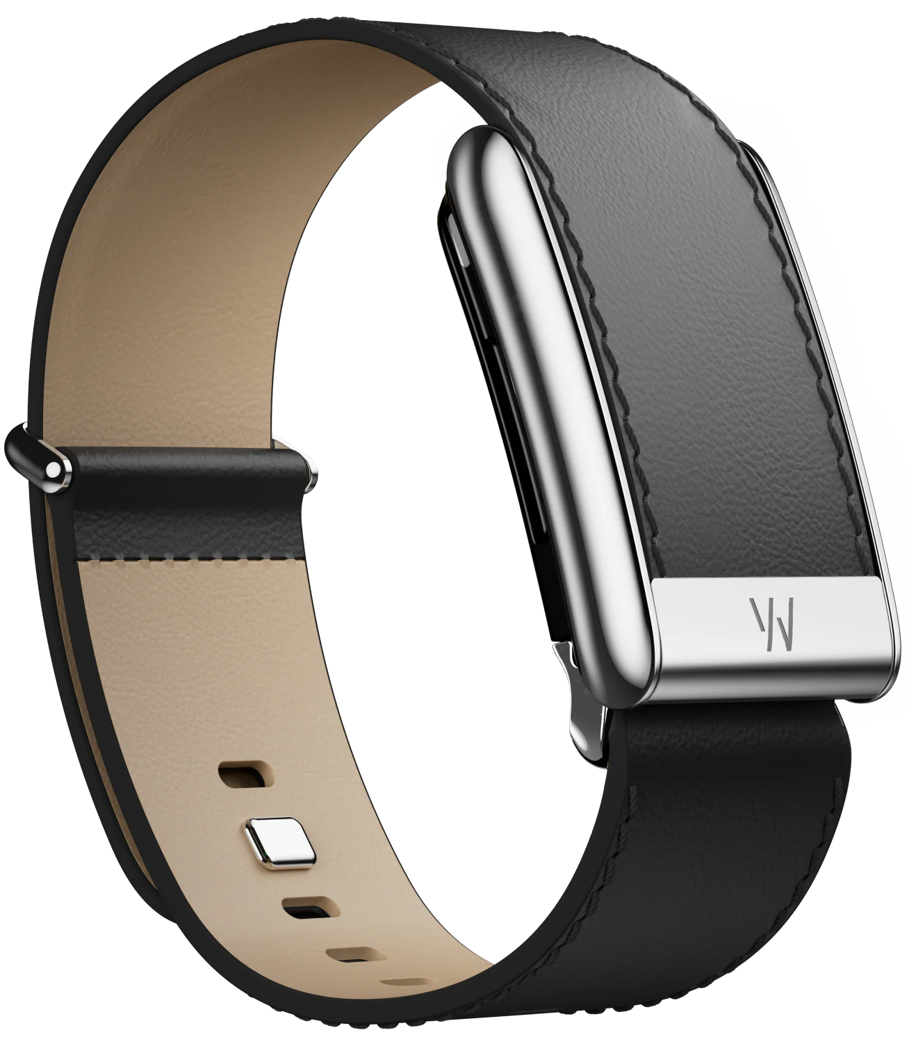 5.0 LeatherLuxe Straight Band | Black/Cream with Titanium