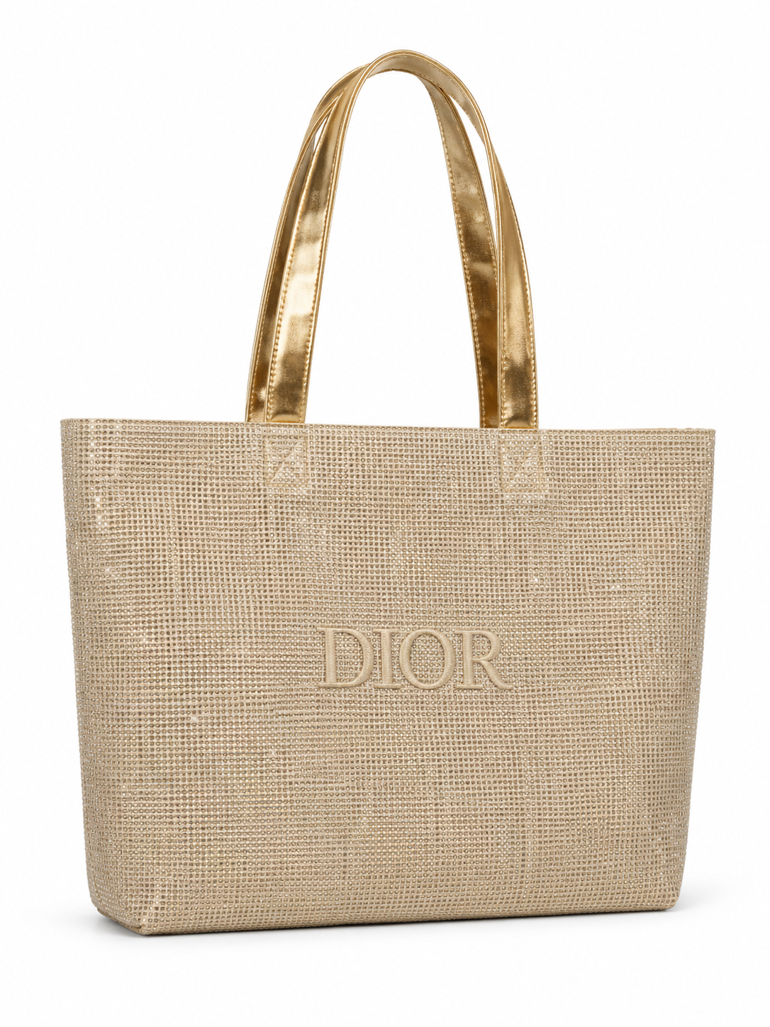 DIOR BEAUTY HOLIDAY GLITTER CHRISTMAS 2025 GIFT TOTE BAG - GOLD LARGE