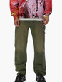 Purple brand Green Pants with Logo Patch on the Rear and Automatic Buttons in Fabric Man