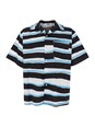 Msgm Blue Shirt with All-Over Asymmetric Striped Motif in Cotton Man