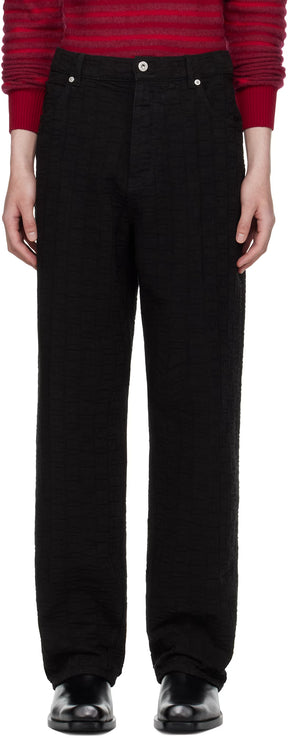 Ferragamo Black Monogram Five-Pocket Jeans