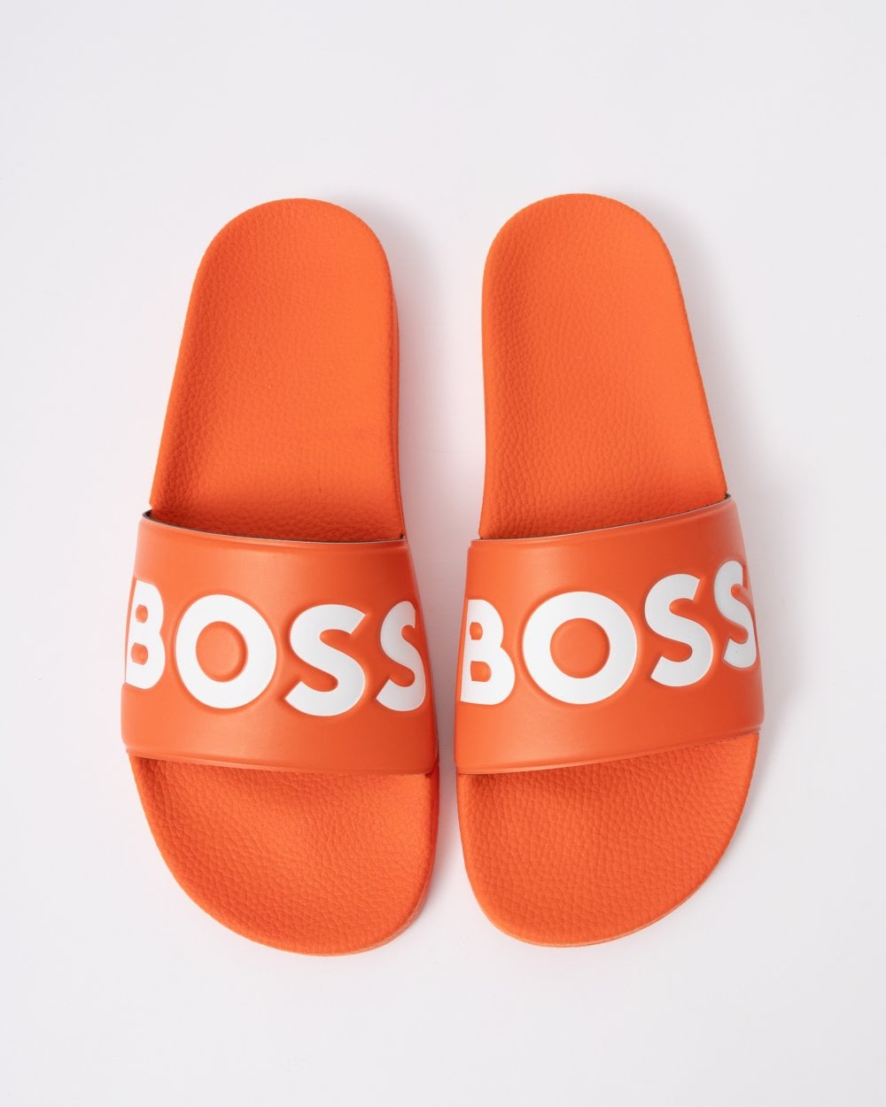 BOSS Orange Aryeh Mens Italian-Made Slides with Large Logo Detail