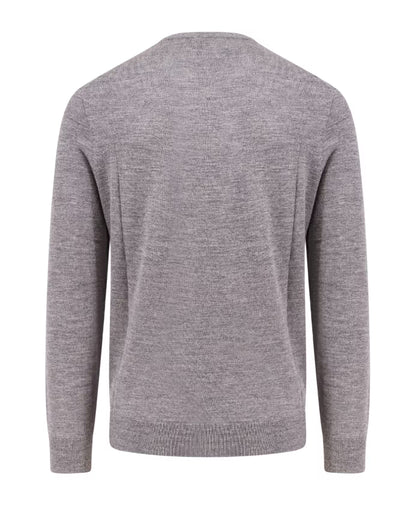 Polo Ralph Lauren Grey Sweater with Ribbed Trim