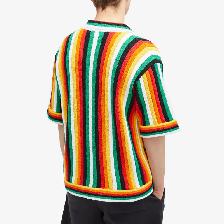 Casablanca Striped Towelling Short Sleeve Shirt