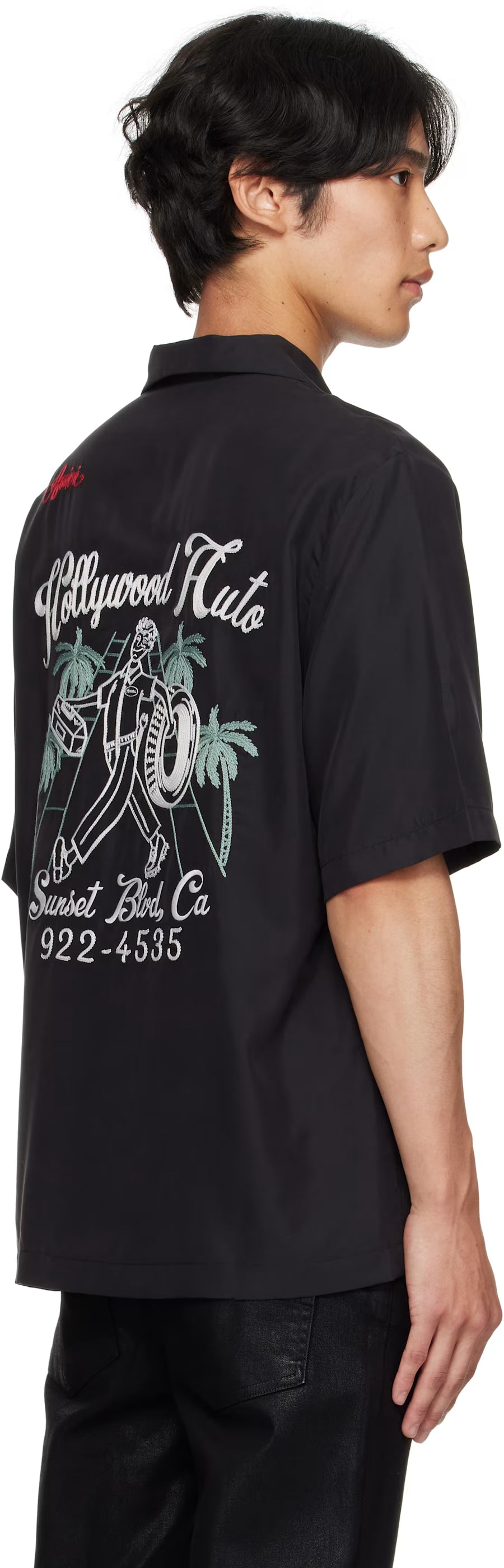Black 'Hollywood Auto' Bowling Shirt
