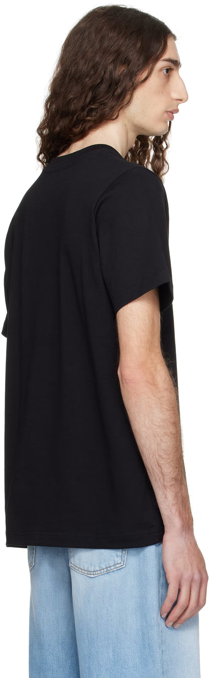 Black Montagne Snow Print T-shirt