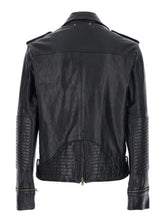 Golden goose 'Norwood' Black Jacket with Lapels and Patch Pockets on the Front in Grained Leather Man