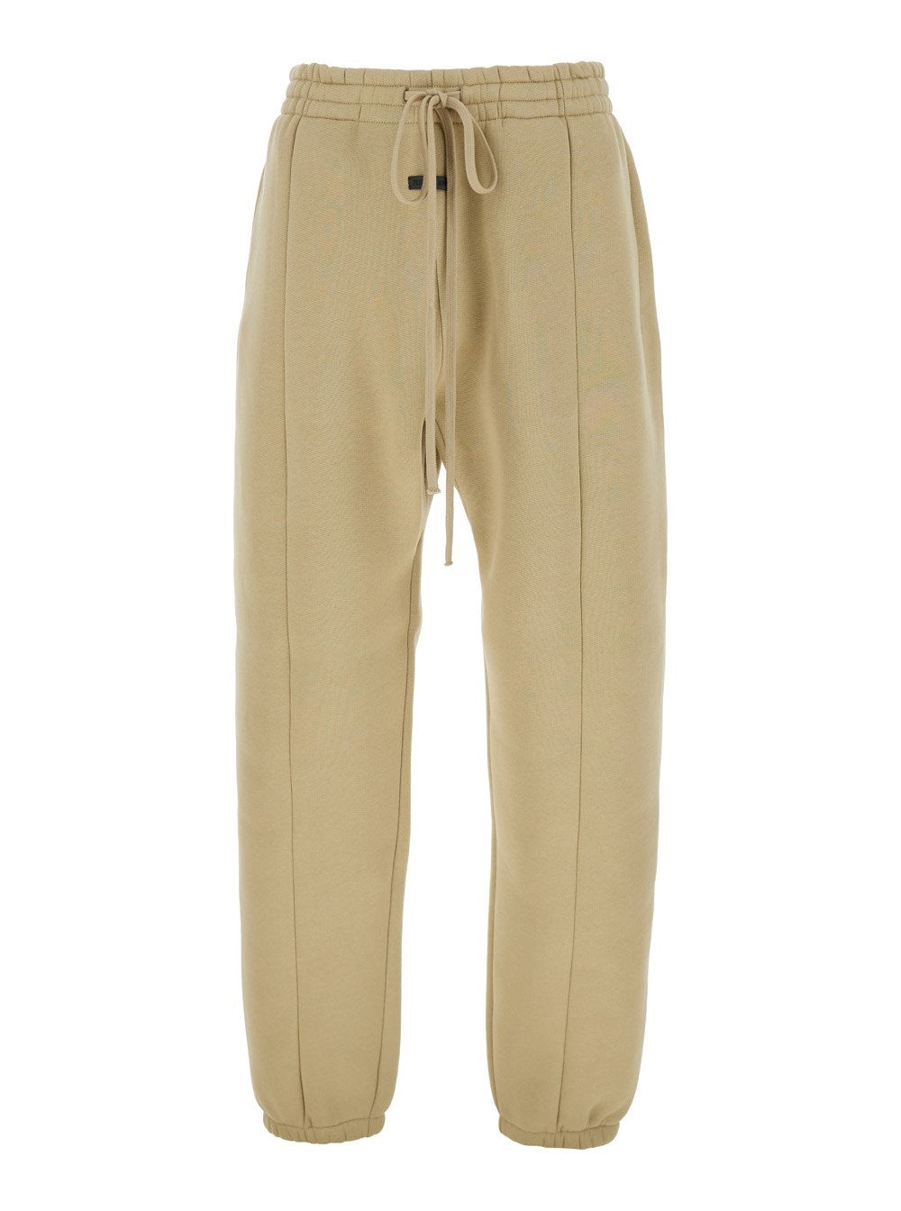 Fear of god 'Forum' Beige Pants with Elastic Drswstring Waist and Logo Patch on the Front in Cotton Blend Man