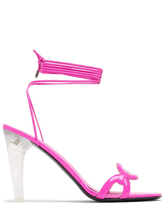 Valentino Garavani Valentino Garavani 100mm Chain 1967 patent leather sandals - Size: UK 3 Heels | Shop From The Mirage