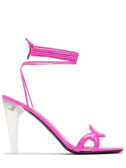 Valentino Garavani Valentino Garavani 100mm Chain 1967 patent leather sandals - Size: UK 3 Heels | Shop From The Mirage