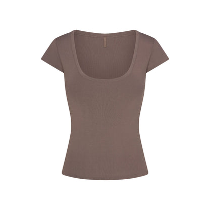 Refined Knit Scoop Neck Top