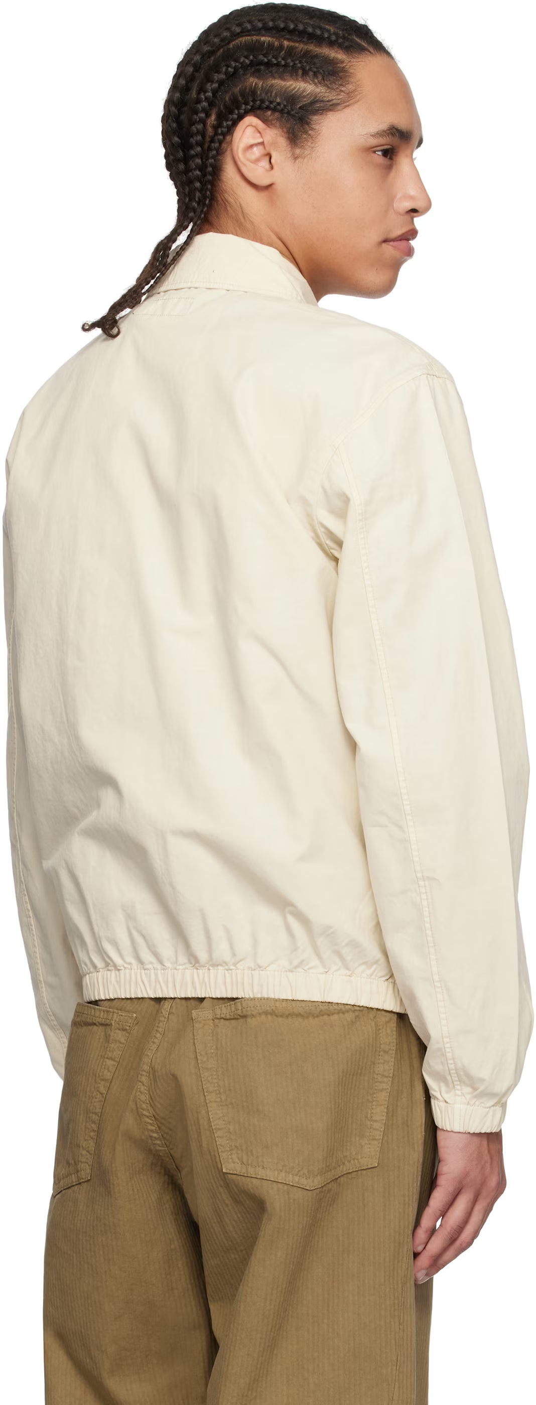 Polo Ralph Lauren Beige 'The Bayport' Mineral-Dyed Poplin Bomber Jacket