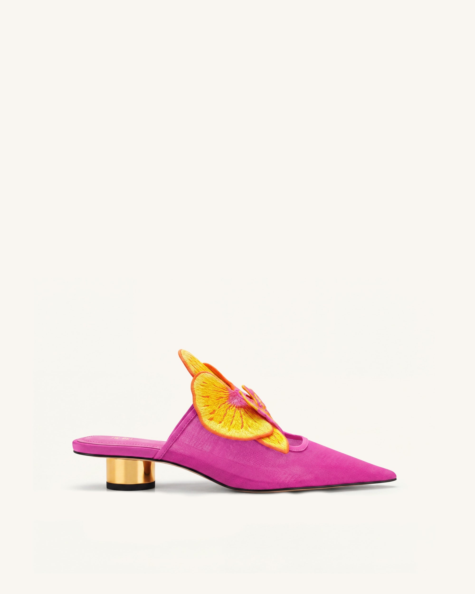 Helena Embroidery Decoration Pierced Mules - Purple