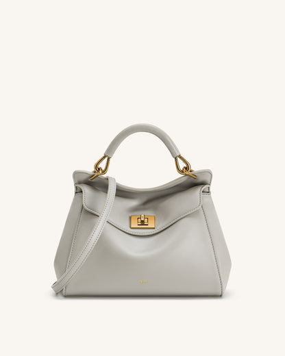 Lucia Classic Top Handle Bag - Coffee Brown