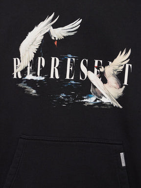 Represent Swan printed cotton hoodie