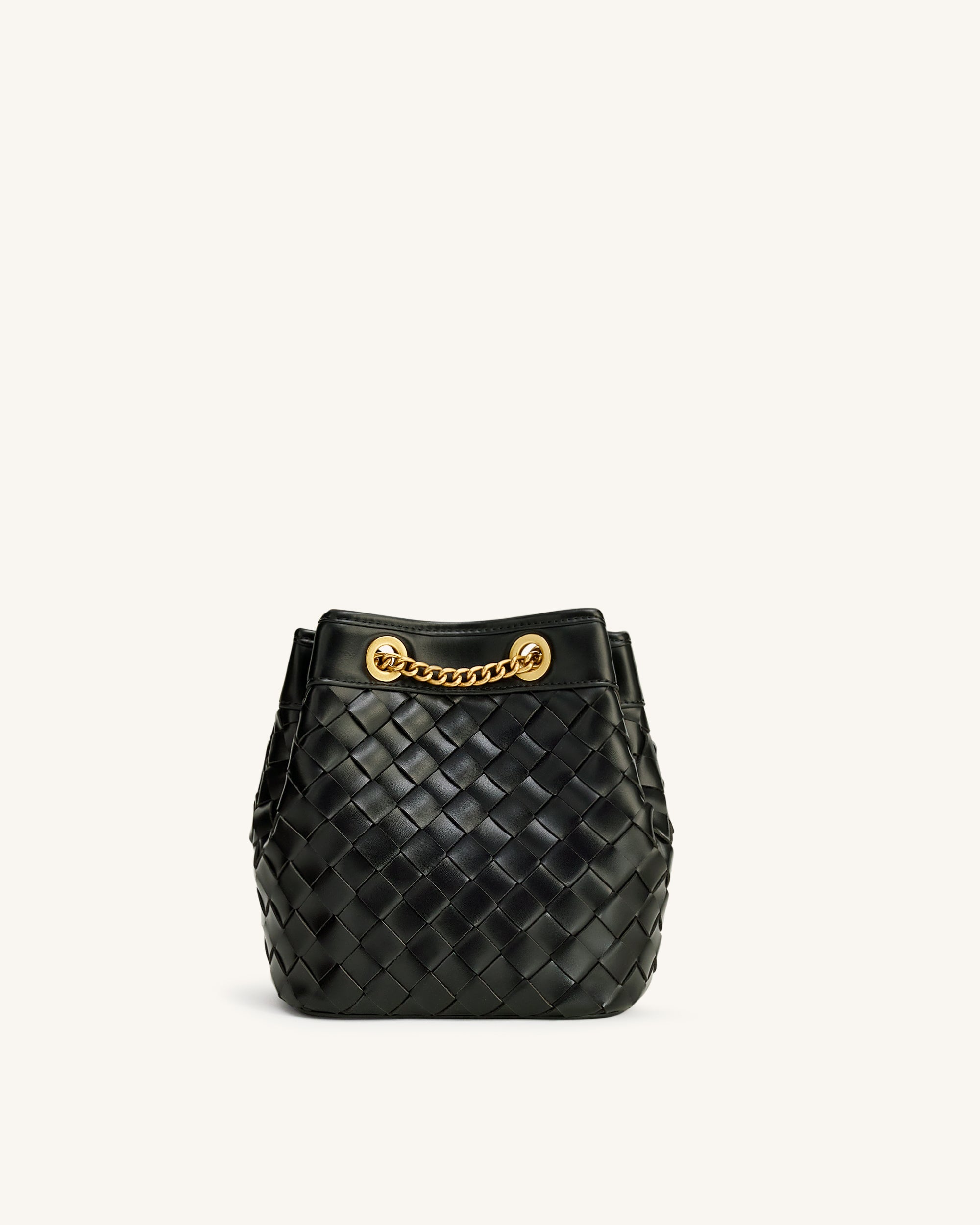 Yara Hand-Woven Bucket Bag - Taupe