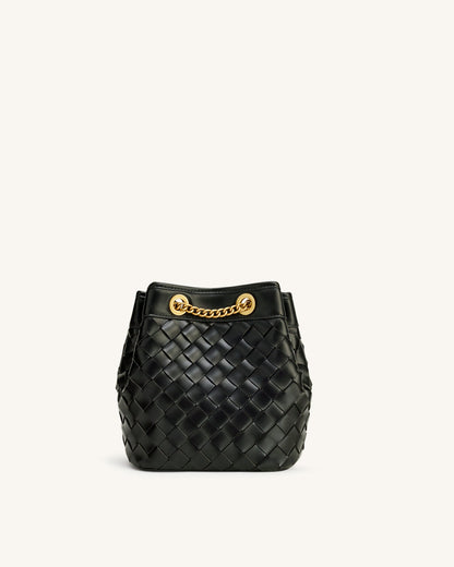 Yara Hand-Woven Bucket Bag - Taupe