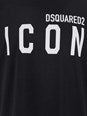 Dsquared2 Black Crewneck T-Shirt with Maxi Logo Print on the Front in Cotton Man