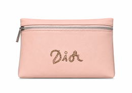Beautiful Beaded Dior Beauty Gift With Purchase Pink Faux Leather Pouch/clutch