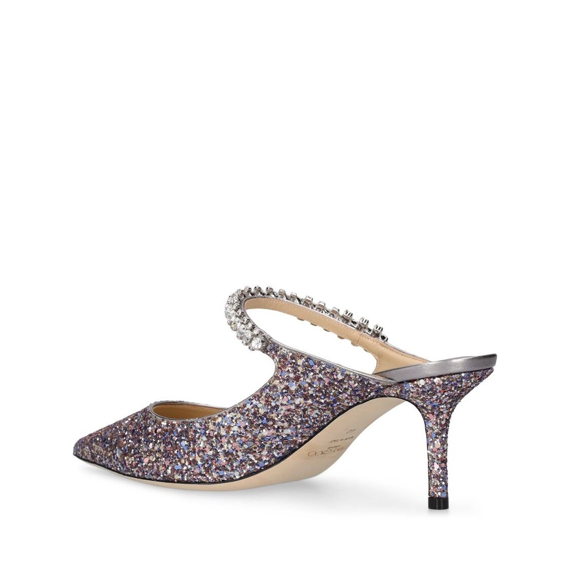 Jimmy Choo Jimmy Choo 65mm Bing glittered fabric mules - Size: UK 5 Heels | Shop From The Mirage