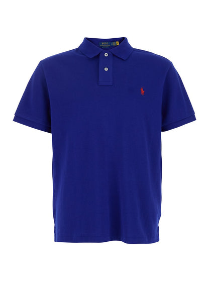 Polo ralph lauren "Regular Fit" Blue Polo Shirt with Pony Detail on the Front in Cotton Piquet Man